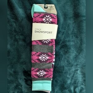 NWT Alpine Design Unisex 2-Pack Snow Sport Over The Calf Socks